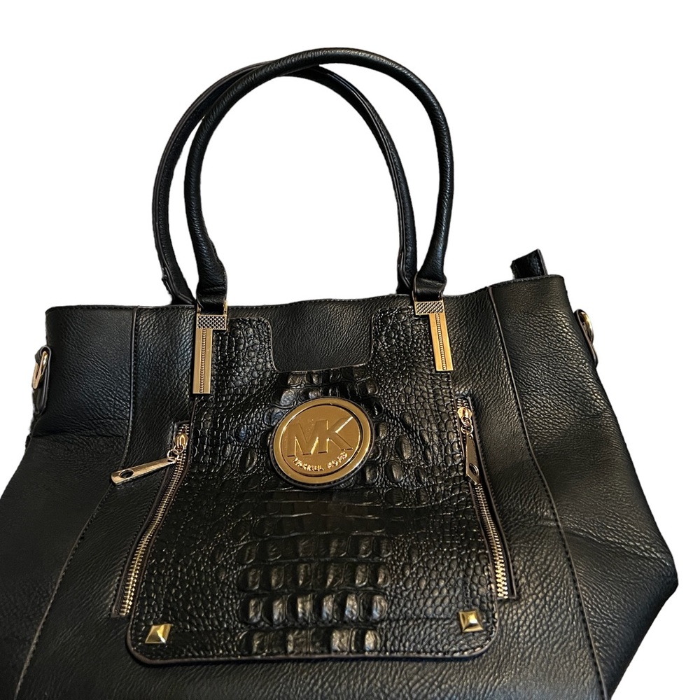 Black Faux Michael Kors Inspired Bag.